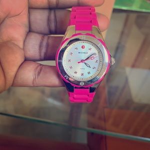 Hot Pink Michele Jelly band watch!!!!